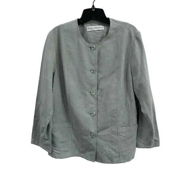 Valerie Stevens Linen Blend Coat Size 14 Petite - Picture 1 of 12